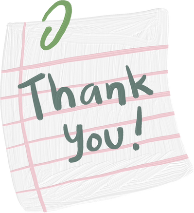 Handdrawn Painterly Cute Objects Thank You Note